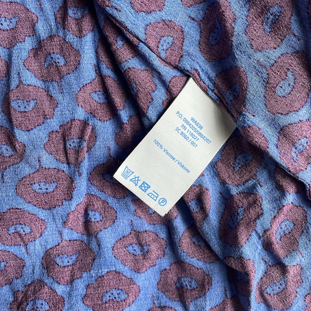 Blue and Red Patterned Women's Top - Picture 2 of 2